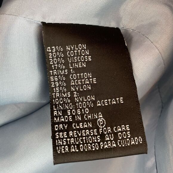 Vintage Albert Nipon Light Blue Tweed Dress Jacket Size 10 - Picture 7 of 7